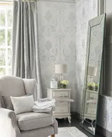 Laura Ashley Josette Metallic Silver Wallpaper - Silver