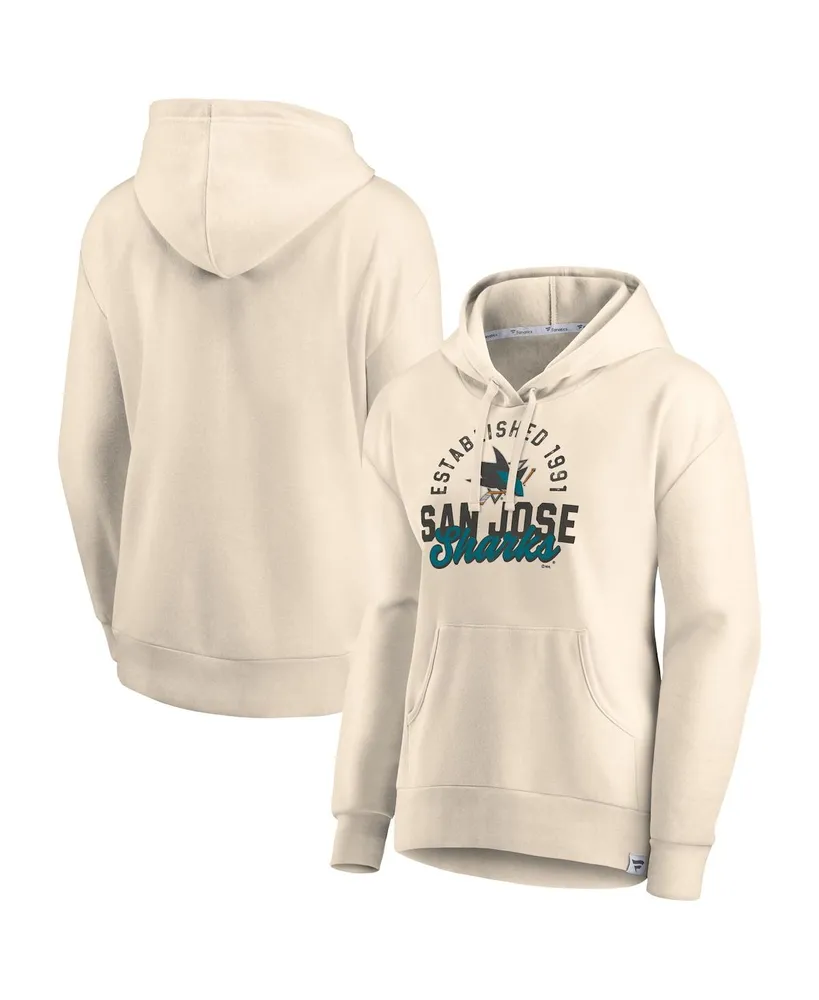 Women's Fanatics Oatmeal San Jose Sharks Carry the Puck Pullover Hoodie Sweatshirt