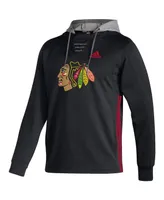 Men's adidas Black Chicago Blackhawks Skate Lace Aeroready Pullover Hoodie