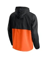 Men's Fanatics Black, Orange Philadelphia Flyers Thrill Seeker Anorak Half-Zip Jacket