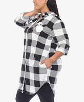 White Mark Plus Plaid Tunic Shirt