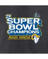 Women's Fanatics Charcoal Los Angeles Rams Super Bowl Lvi Champions Parade V-Neck Long Sleeve T-shirt