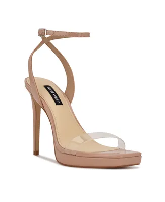 Nine West Women's Zadie Square Toe Stiletto Heel Dress Sandals