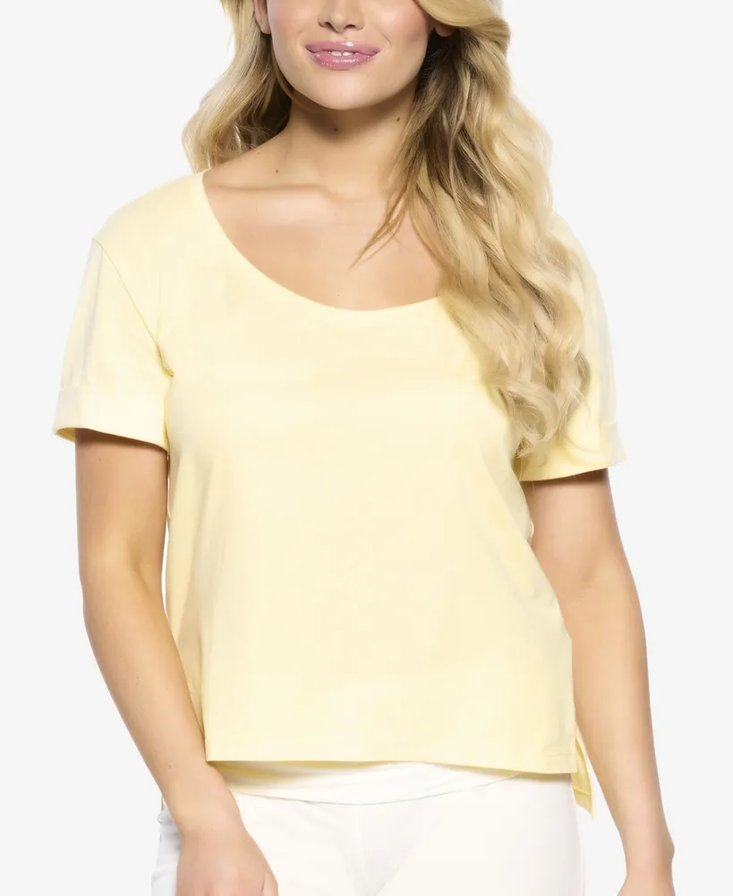 Felina Cotton Scoop Neck Loungewear T-Shirt