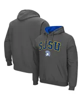 Men's Colosseum Charcoal San Jose State Spartans Arch and Logo Pullover Hoodie