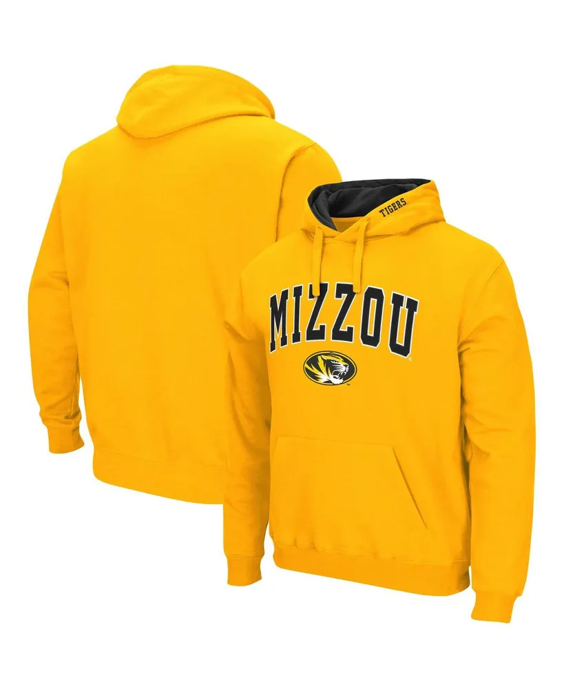 Men's Colosseum Gold Missouri Tigers Arch and Logo 3.0 Pullover Hoodie