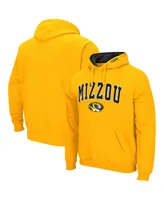 Men's Colosseum Gold Missouri Tigers Arch and Logo 3.0 Pullover Hoodie