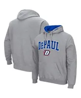 Men's Colosseum DePaul Demons Arch and Logo 3.0 Pullover Hoodie