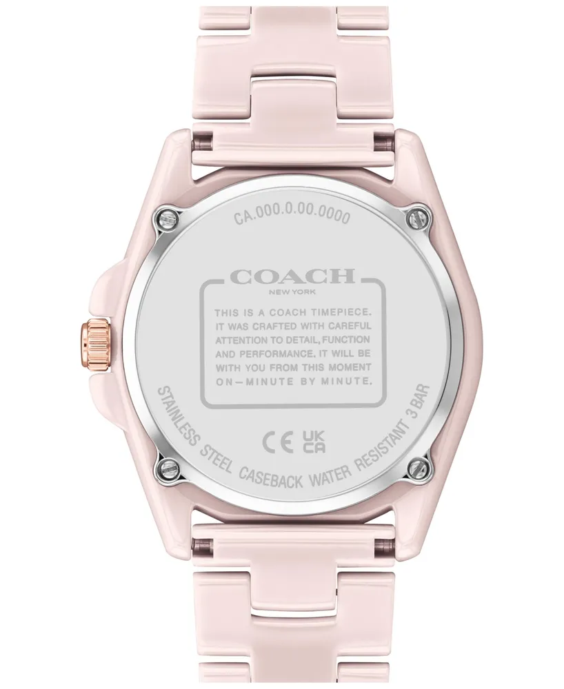 Coach Women's Greyson Blush Ceramic Bracelet Watch 36mm