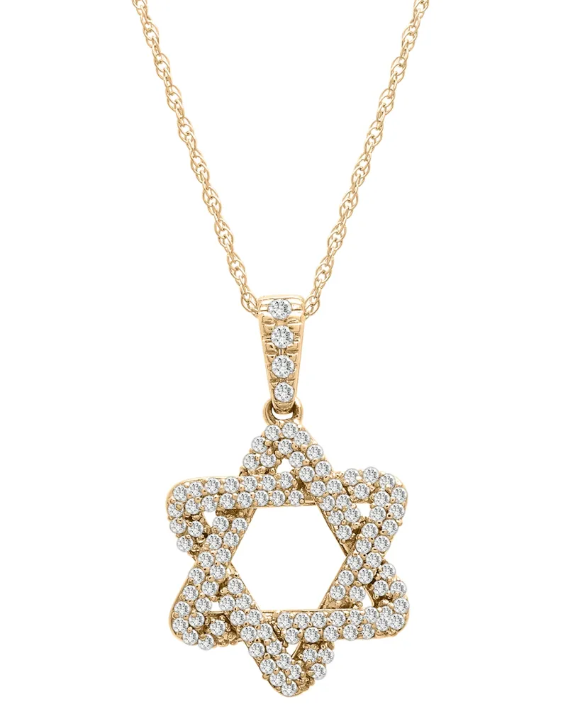 Wrapped Diamond Star of David Pendant Necklace (1/3 ct. t.w.) in 14k Gold or White Gold, Created for Macy's