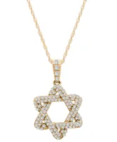 Wrapped Diamond Star of David Pendant Necklace (1/3 ct. t.w.) in 14k Gold or White Gold, Created for Macy's