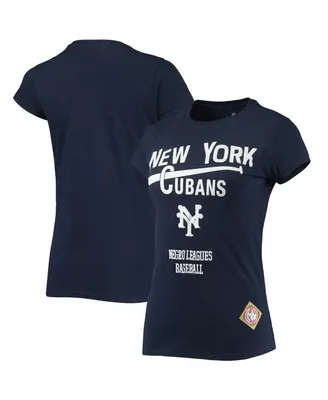 Women's Stitches Navy New York Cubans Negro League Logo T-shirt