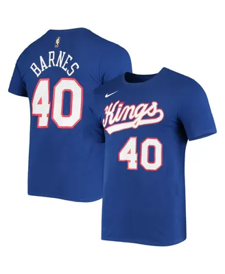Men's Nike Harrison Barnes Blue Sacramento Kings Hardwood Classics Name and Number Performance T-shirt