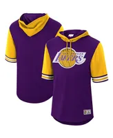 Men's Mitchell & Ness Purple Los Angeles Lakers Hardwood Classics Buzzer Beater Mesh Pullover Hoodie