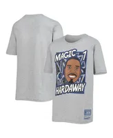 Big Boys Mitchell & Ness Penny Hardaway Heathered Gray Orlando Magic Hardwood Classics King of the Court Player T-shirt