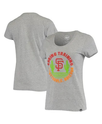 Women's '47 Brand Heathered Gray San Francisco Giants Spring Training Cactus Circle Scoop Neck T-shirt