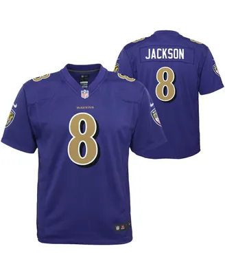 Big Boys Nike Lamar Jackson Purple Baltimore Ravens Color Rush Player Game Jersey