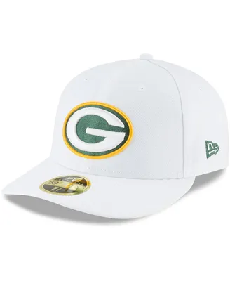 Men's New Era White Green Bay Packers Omaha Low Profile 59Fifty Fitted Hat