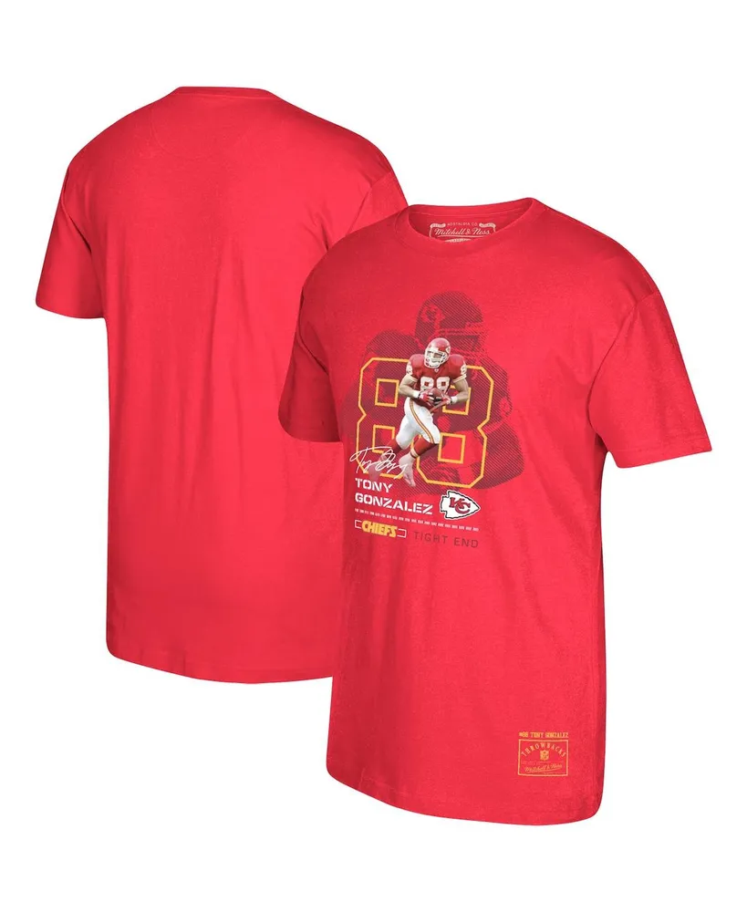 Men's Mitchell & Ness Tony Gonzalez Red Kansas City Chiefs Retired Player Graphic T-shirt