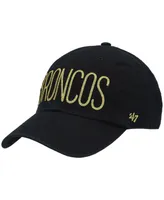 Women's '47 Black Denver Broncos Shimmer Text Clean Up Adjustable Hat