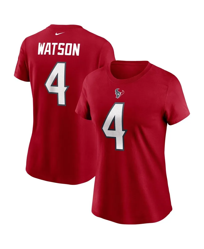 Women's Majestic Threads Deshaun Watson Cream/Brown Cleveland Browns Name &  Number Raglan 3/4 Sleeve T-Shirt