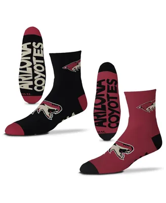 Men's For Bare Feet Arizona Coyotes 2-Pack Team Quarter-Length Socks
