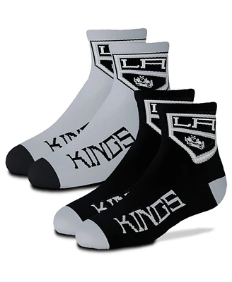 Boys and Girls Youth For Bare Feet Los Angeles Kings 2-Pack Team Quarter-Length Socks