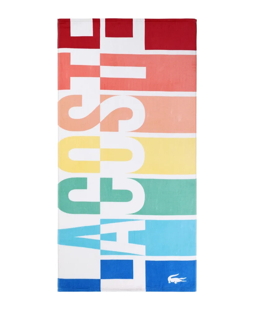 Lacoste Home Rainbow Logo Cotton Beach Towel