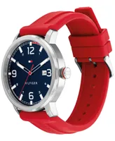 Tommy Hilfiger Men's Red Silicone Strap Watch 46mm, Created for Macy's