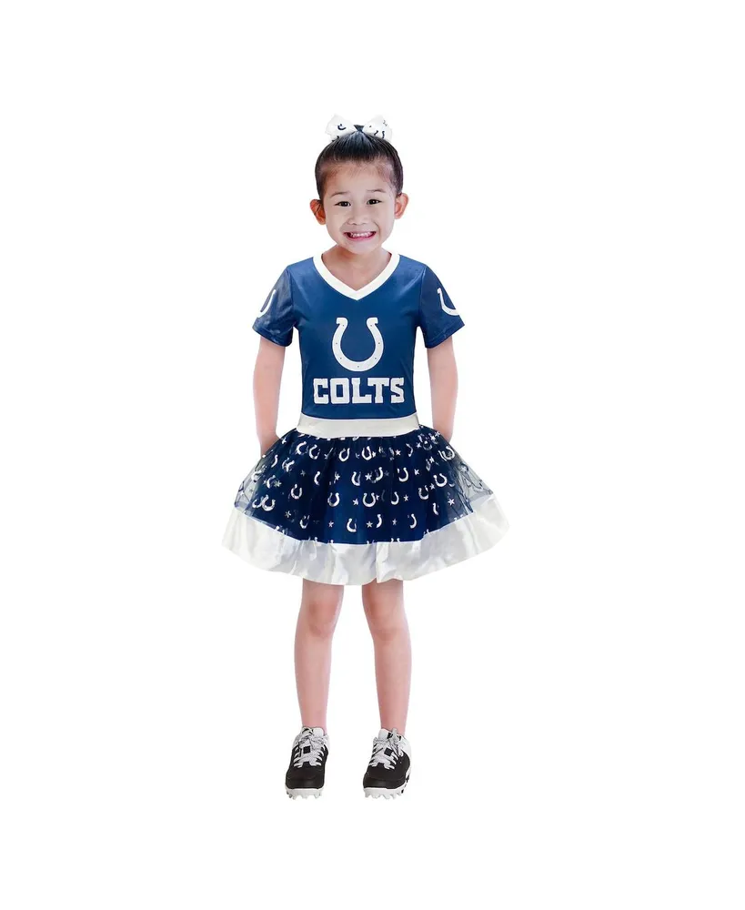 Big Girls Royal Indianapolis Colts Tutu Tailgate Game Day V-Neck Costume