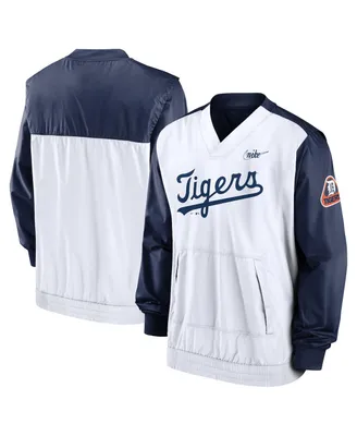 Men's Nike Navy and White Detroit Tigers Cooperstown Collection V-Neck Pullover