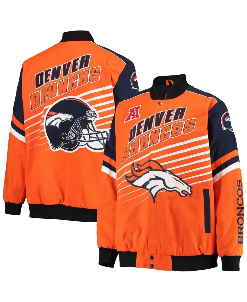 Men's G-iii Sports by Carl Banks Orange, Navy Denver Broncos Extreme Strike Cotton Twill Full-Snap Jacket