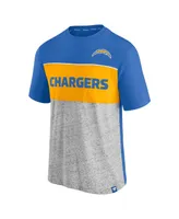 Men's Fanatics Powder Blue and Heathered Gray Los Angeles Chargers Colorblock T-shirt
