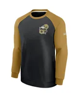 Men's Nike Black, Gold New Orleans Saints Historic Raglan Performance Pullover Sweater