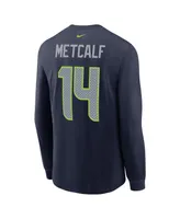 Men's Nike Dk Metcalf Navy Seattle Seahawks Player Name Number Long Sleeve T-shirt