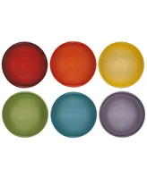 Le Creuset Set of Six Stoneware Multi Color Pinch Bowls