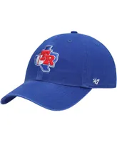 Men's '47 Royal Texas Rangers Team Logo Cooperstown Collection Clean Up Adjustable Hat