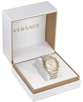 Versace Men's Swiss Chronograph Hellenyium Two Tone Bracelet Watch 44mm