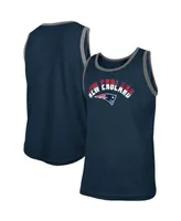 Men's New Era Heathered Navy New England Patriots Ringer Tri-Blend Tank Top