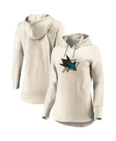 Women's Fanatics Oatmeal San Jose Sharks True Classics Signature Fleece Pullover Hoodie