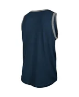 Men's New Era Heathered Navy New England Patriots Ringer Tri-Blend Tank Top