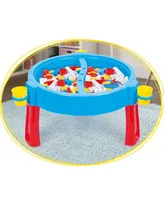 Dolu Toys 2-in-1 Activity Table with Jumbo Blocks, 104 Piece