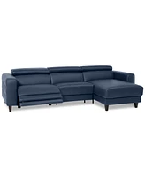 Silvanah 3-Pc. Leather Sectional with Storage Chaise and Power Recliner