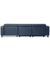 Silvanah 3-Pc. Leather Sectional with Storage Chaise and Power Recliner