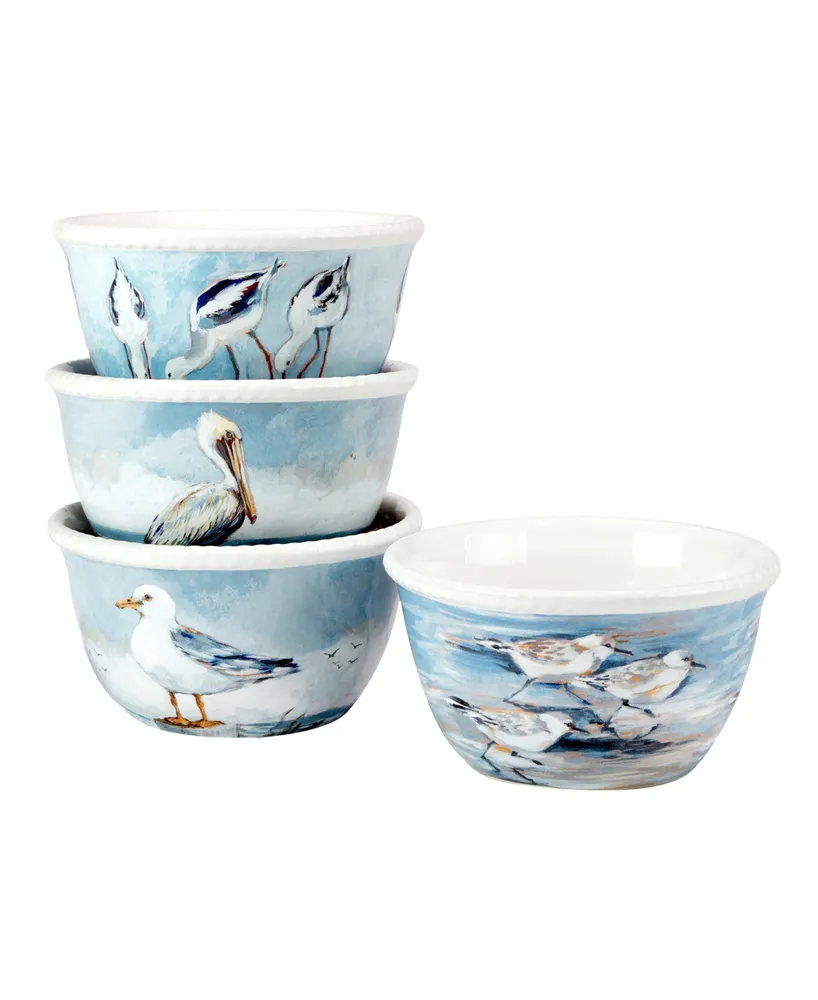 Certified International Shorebirds Ice Cream Bowl, Set of 4