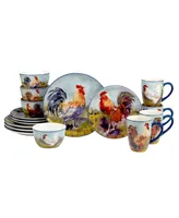 Certified International Rooster Meadow Dinnerware Set, 16 Piece