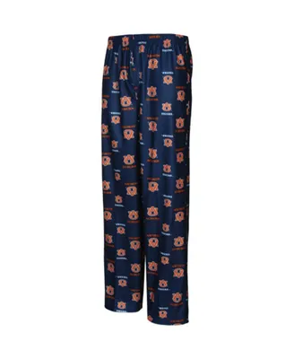 Auburn Tigers Big Boys Navy Blue Team Logo Flannel Pajama Pants