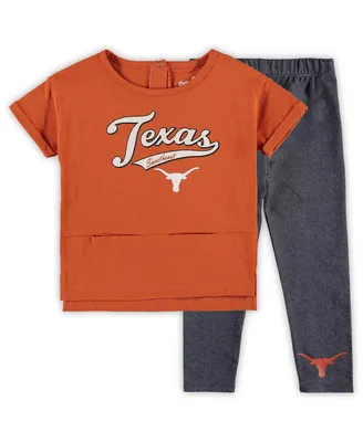 Little Girls Texas Orange Texas Longhorns Stadium T-shirt and Leggings Set