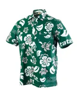 Men's Wes & Willy Green Michigan State Spartans Floral Button-Up Shirt