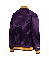 Big Boys Mitchell & Ness Purple Los Angeles Lakers Hardwood Classics Satin Raglan Full-Snap Jacket